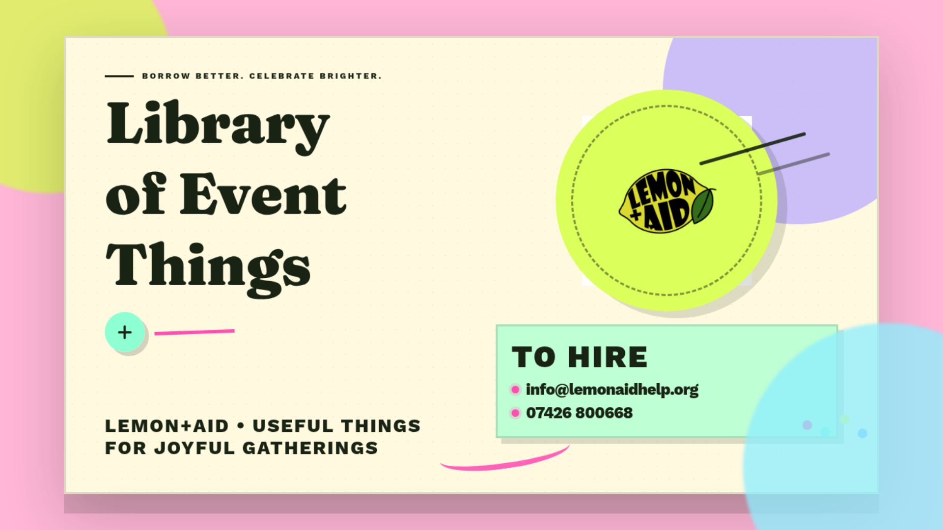 Library of Event Things — Lemon + Aid